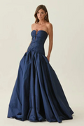 Strapless Ruched Corset A-Line Ball Gown with Up Back