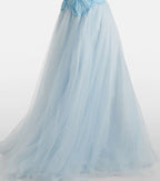 Strapless Sweetheart Ruffle Beaded A-Line Ball Gown