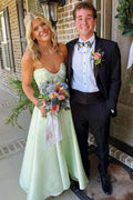 Strapless Twist Front A-Line Prom Dress