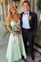 Strapless Twist Front A-Line Prom Dress