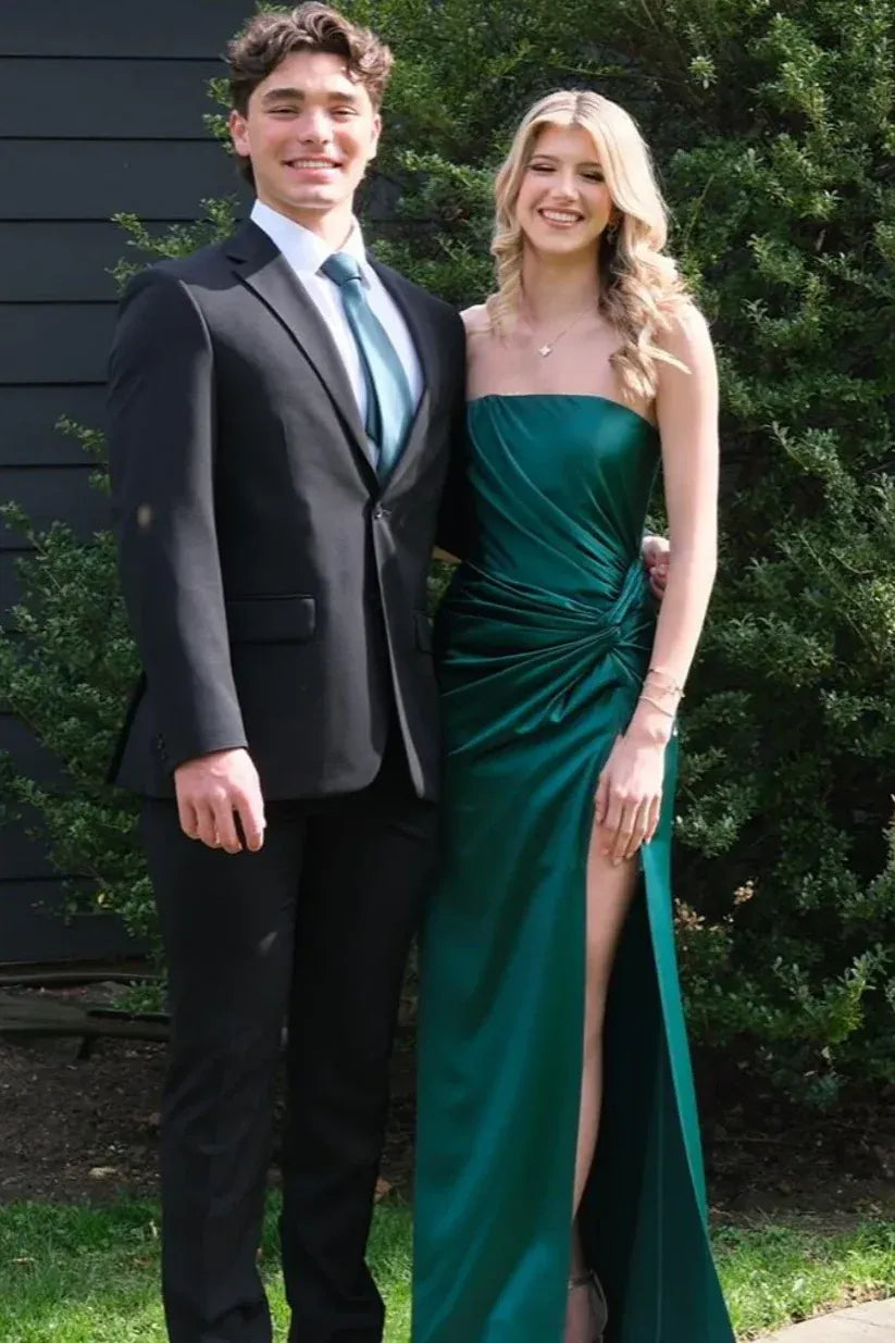 Strapless Twist Knot High Slit Mermaid Prom Dress
