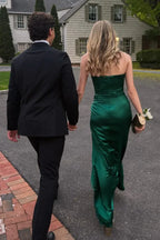 Strapless Twist Knot High Slit Mermaid Prom Dress