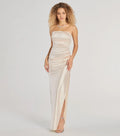 Elegant Trumpet Strapless Sleeveless Open Back Floor Length Prom Dress