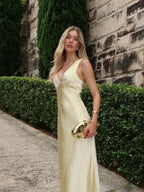 V-Neck Sleeveless Slip A-Line Maxi Dress