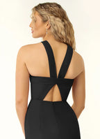 Elegant-slim-fit-crisscross-halter-neck-sleeveless-open-back-floor-length-bridesmaid-dress-with-high-slit