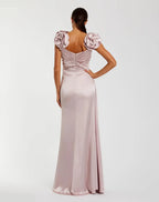 A-Line 3D Flower Straps Sleeveless Zipper Up Floor-Length Prom Dress