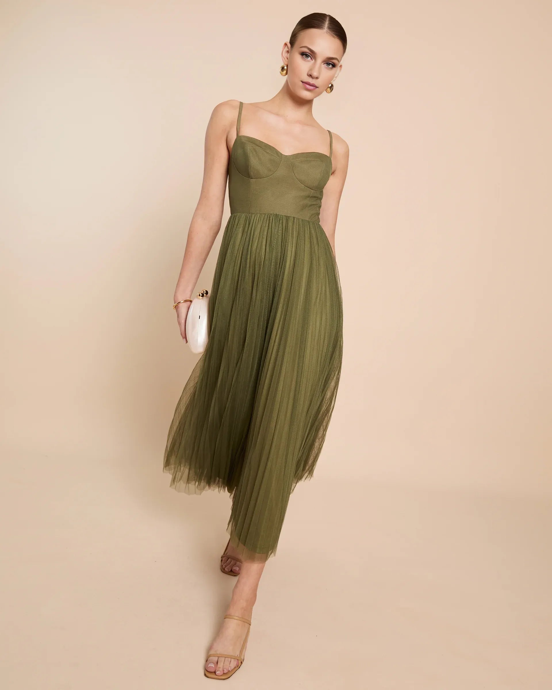 Dress Elegant A-Line Ankle-Length Sleeveless Party Dresses Sweetheart Neck Pleated Open Back Evening Dress
