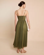 Dress Elegant A-Line Ankle-Length Sleeveless Party Dresses Sweetheart Neck Pleated Open Back Evening Dress