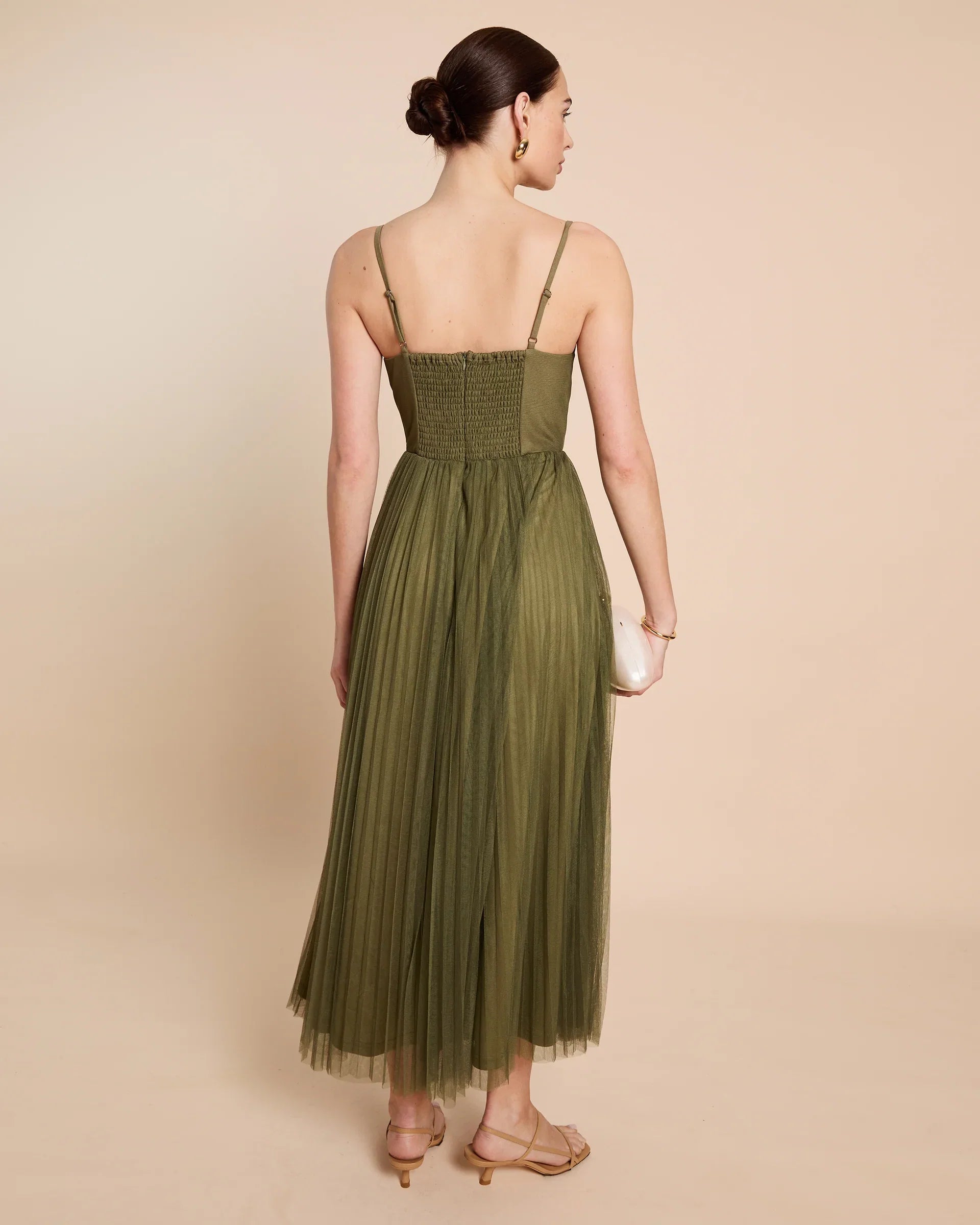 Dress Elegant A-Line Ankle-Length Sleeveless Party Dresses Sweetheart Neck Pleated Open Back Evening Dress
