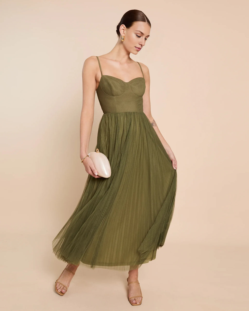 Dress Elegant A-Line Ankle-Length Sleeveless Party Dresses Sweetheart Neck Pleated Open Back Evening Dress
