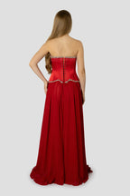 A-Line Corset Sleeveless Floor-Length Prom Dress