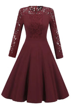 Elegant Burgundy Lace Panel A-Line Homecoming Dress With Long Sleeve Lace Detailing For Teens And Young Women