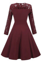 Elegant Burgundy Lace Panel A-Line Homecoming Dress With Long Sleeve Lace Detailing For Teens And Young Women