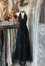 A-Line Halter Neck Sleeveless Backless Floor-Length Evening Dress