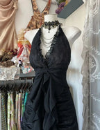 A-Line Halter Neck Sleeveless Backless Floor-Length Evening Dress
