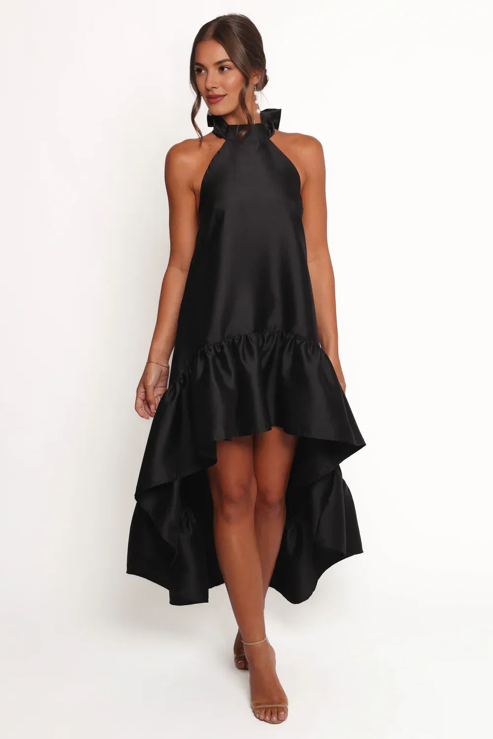 A-Line Halter Neck Sleeveless Backless Floor-Length Prom Dress