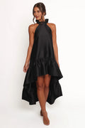 A-Line Halter Neck Sleeveless Backless Floor-Length Prom Dress
