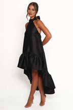 A-Line Halter Neck Sleeveless Backless Floor-Length Prom Dress