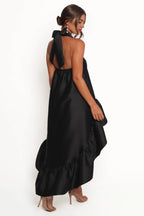 A-Line Halter Neck Sleeveless Backless Floor-Length Prom Dress