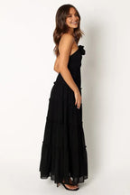 A-Line Halter Neck Sleeveless Backless Floor-Length Prom Dress