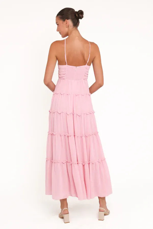 A-Line Halter Neck Sleeveless Backless Floor-Length Prom Dress