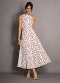 A-Line High Neck Sleeveless Backless Ankle-Length Evening Dress