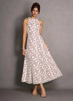 A-Line High Neck Sleeveless Backless Ankle-Length Evening Dress