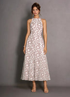 A-Line High Neck Sleeveless Backless Ankle-Length Evening Dress