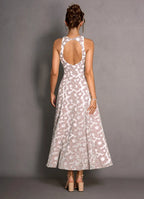 A-Line High Neck Sleeveless Backless Ankle-Length Evening Dress