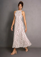 A-Line High Neck Sleeveless Backless Ankle-Length Evening Dress