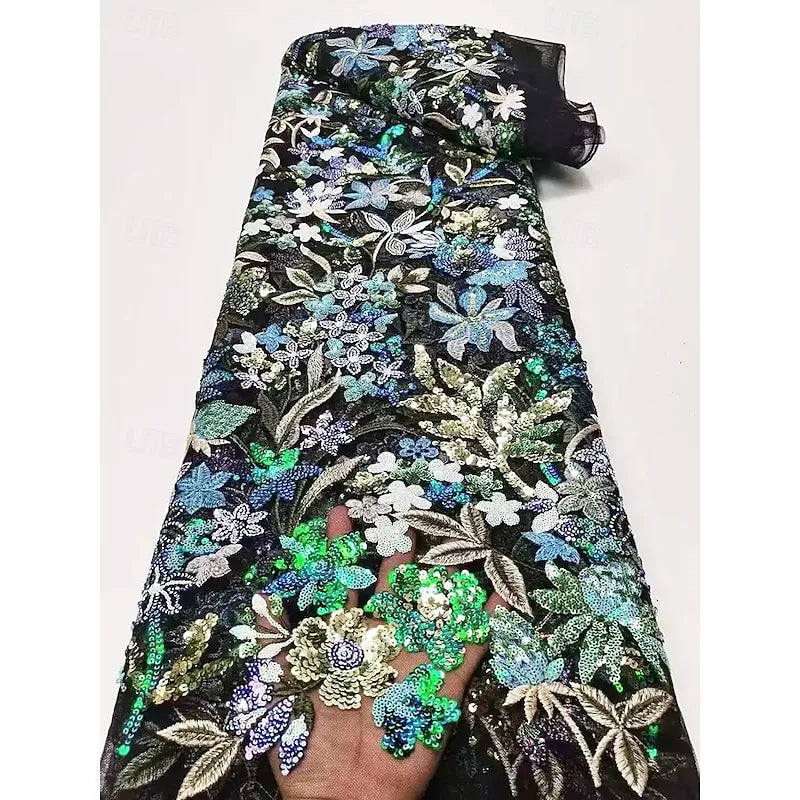 A-Line Long Sleeve V Neck Sequins Floor-Length Mother Of The Bride Dress