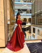 A-Line Off-The-Shoulder Sleeveless Pleated Sweep Train Prom Dress