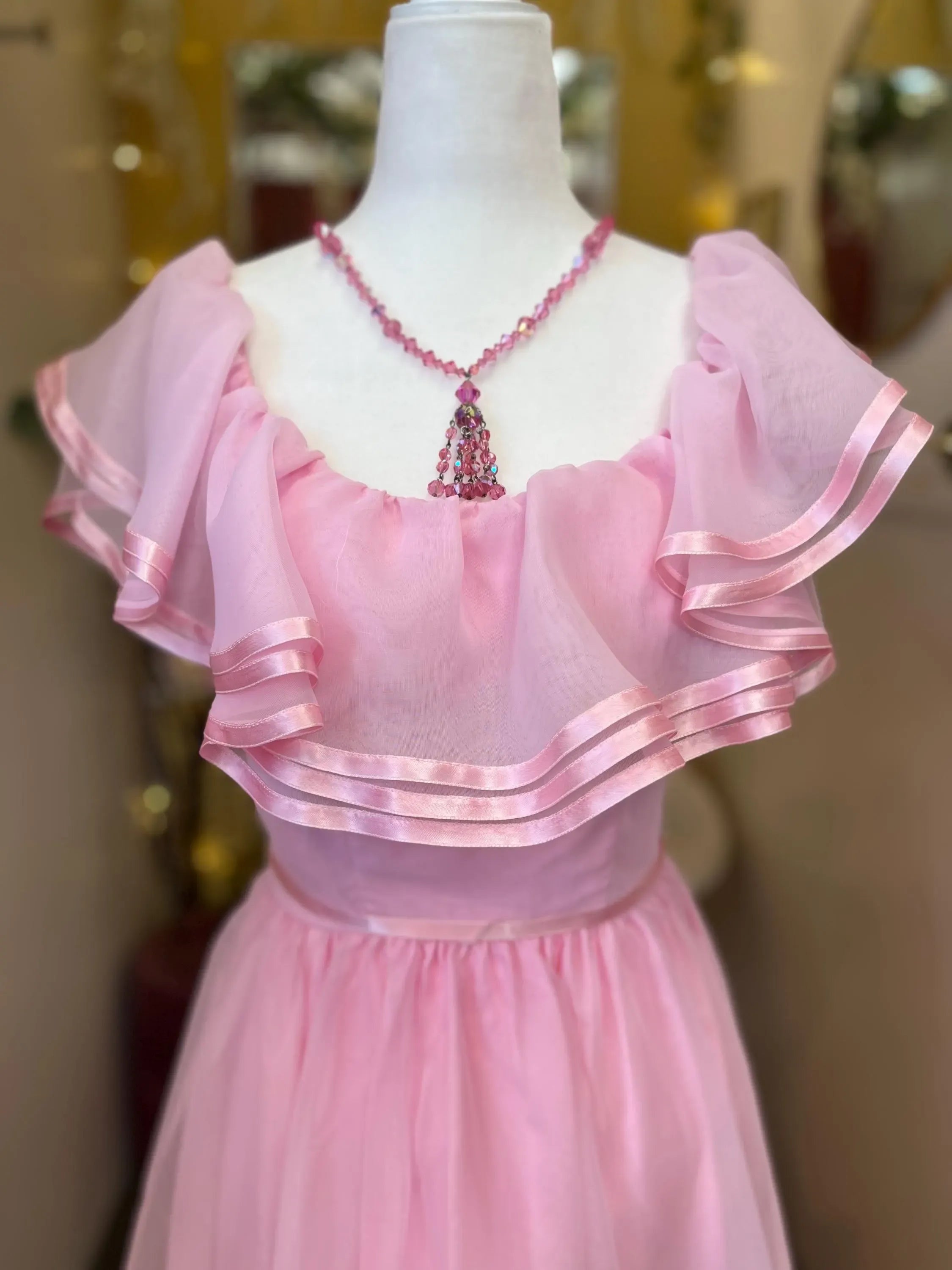 Prom Dress For Teens Elegant A Line Off The Shoulder Pink Tulle Bow Back Floor Length