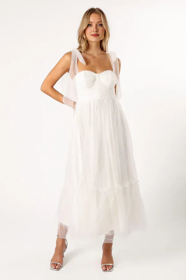 A-Line Off Shoulder Sleeveless Back Zip Ankle-Length Prom Dress