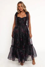 A-Line Off Shoulder Sleeveless Ankle-Length Prom Dress