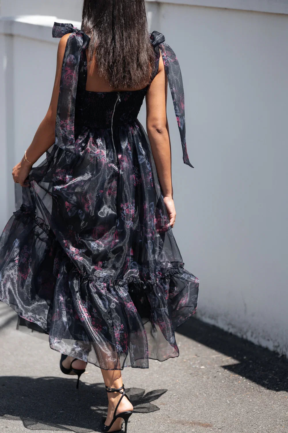 A-Line Off Shoulder Sleeveless Ankle-Length Prom Dress