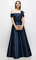 A-Line Off the Shoulder Cap Sleeve Backless Floor-Length Mother of the Bride Dress