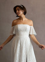 A-Line Off the Shoulder Sleeveless Back Zip Floor-Length Evening Dress