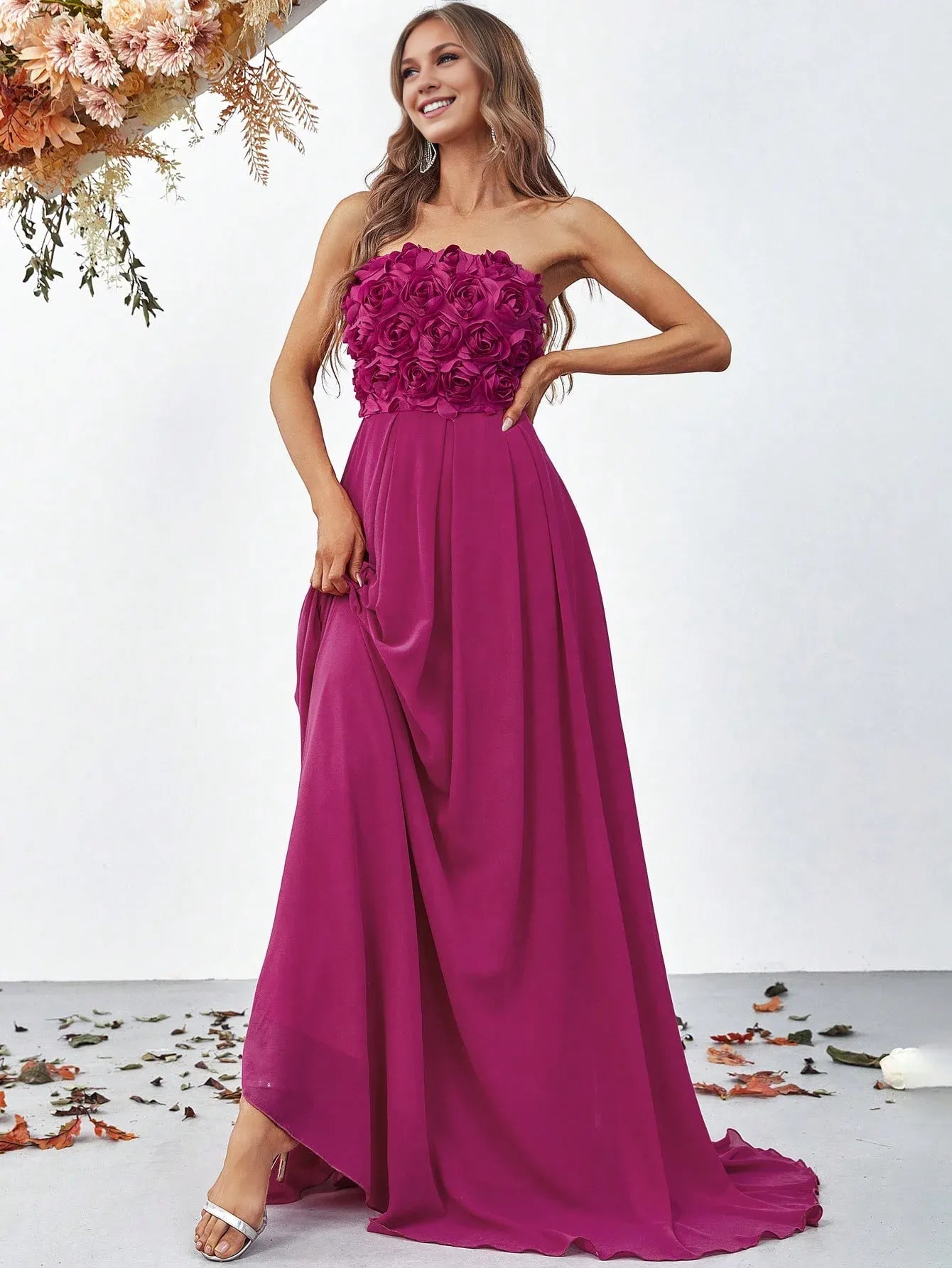 A-Line Off the Shoulder Sleeveless Backless Sweep/Brush Train Prom Dress