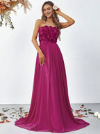A-Line Off the Shoulder Sleeveless Backless Sweep/Brush Train Prom Dress