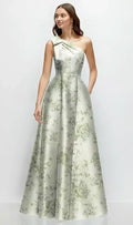 A-Line One-Shoulder Sleeveless Backless Floor-Length Mother of the Bride Dress