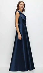 A-Line One Shoulder Sleeveless Backless Floor-Length Mother of the Bride Dress