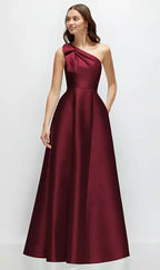 A-Line One Shoulder Sleeveless Backless Floor-Length Mother of the Bride Dress