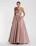 A-Line One Shoulder Sleeveless Zipper Up Floor-Length Prom Dress