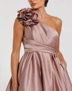 A-Line One Shoulder Sleeveless Zipper Up Floor-Length Prom Dress