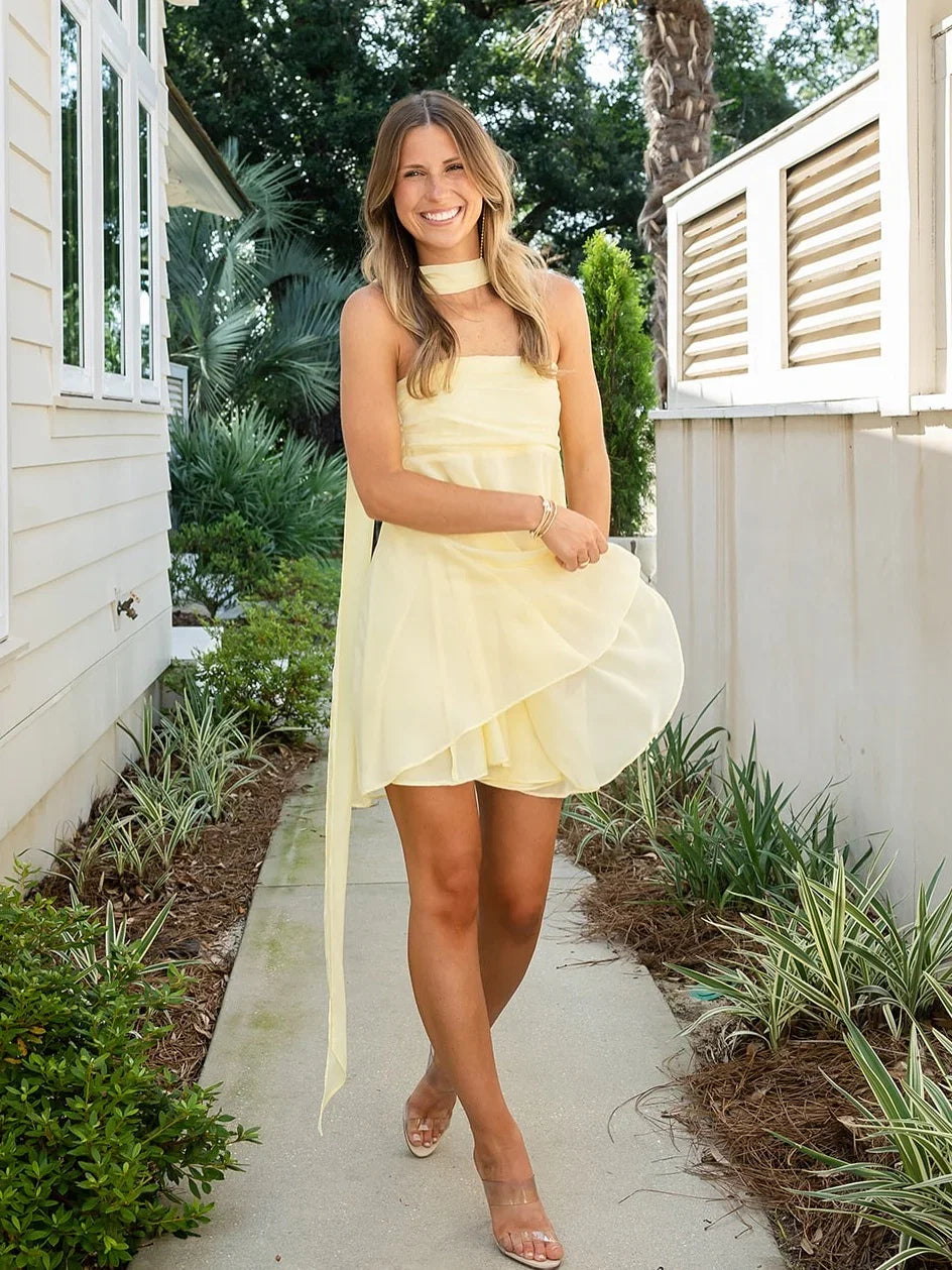 A-Line/Princess Strapless Sleeveless Zipper Up Short-Mini Homecoming Dress