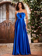 A-Line/Princess Sweetheart Neck Sleeveless Backless Floor-Length Prom Dress