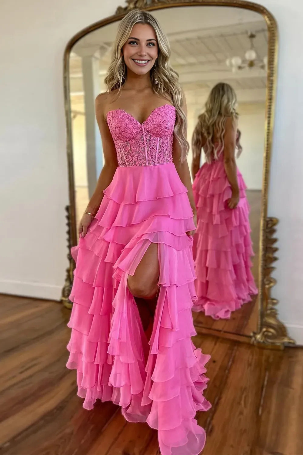 A-Line/Princess Sweetheart Sleeveless Criss Cross Back Floor-Length Prom Dress