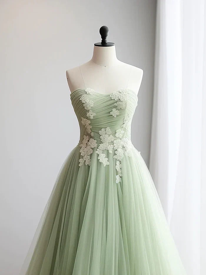 A-Line/Princess Sweetheart Sleeveless Up Sweep/Brush Train Party Dresses