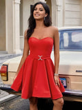 A-Line/Princess Sweetheart Sleeveless Zipper Up Short-Mini Homecoming Dress